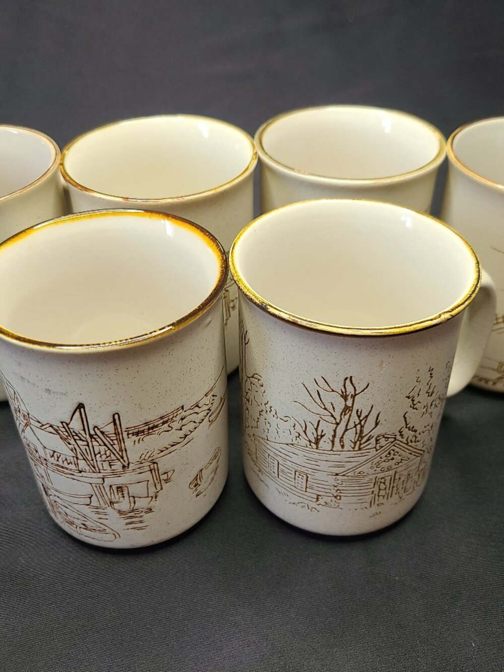 Vintage Coree Collection Manoir Coffee Tea Mug Cup Winter lot of 6 mix theme
